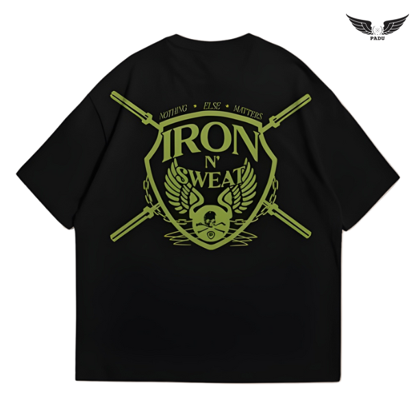 "Iron N' Sweat" Barbell Oversized T-shirt