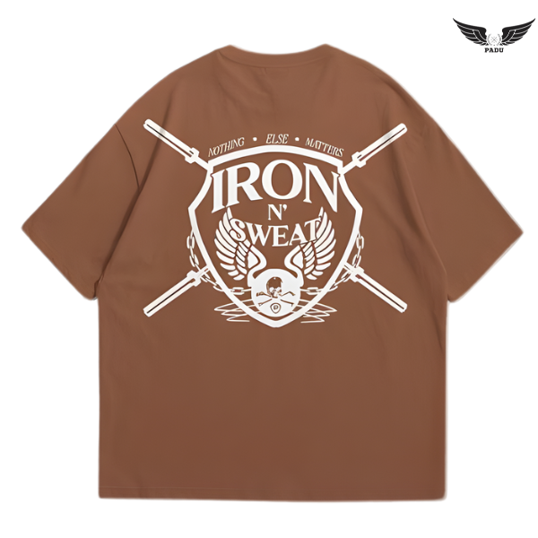"Iron N' Sweat" Barbell Oversized T-shirt