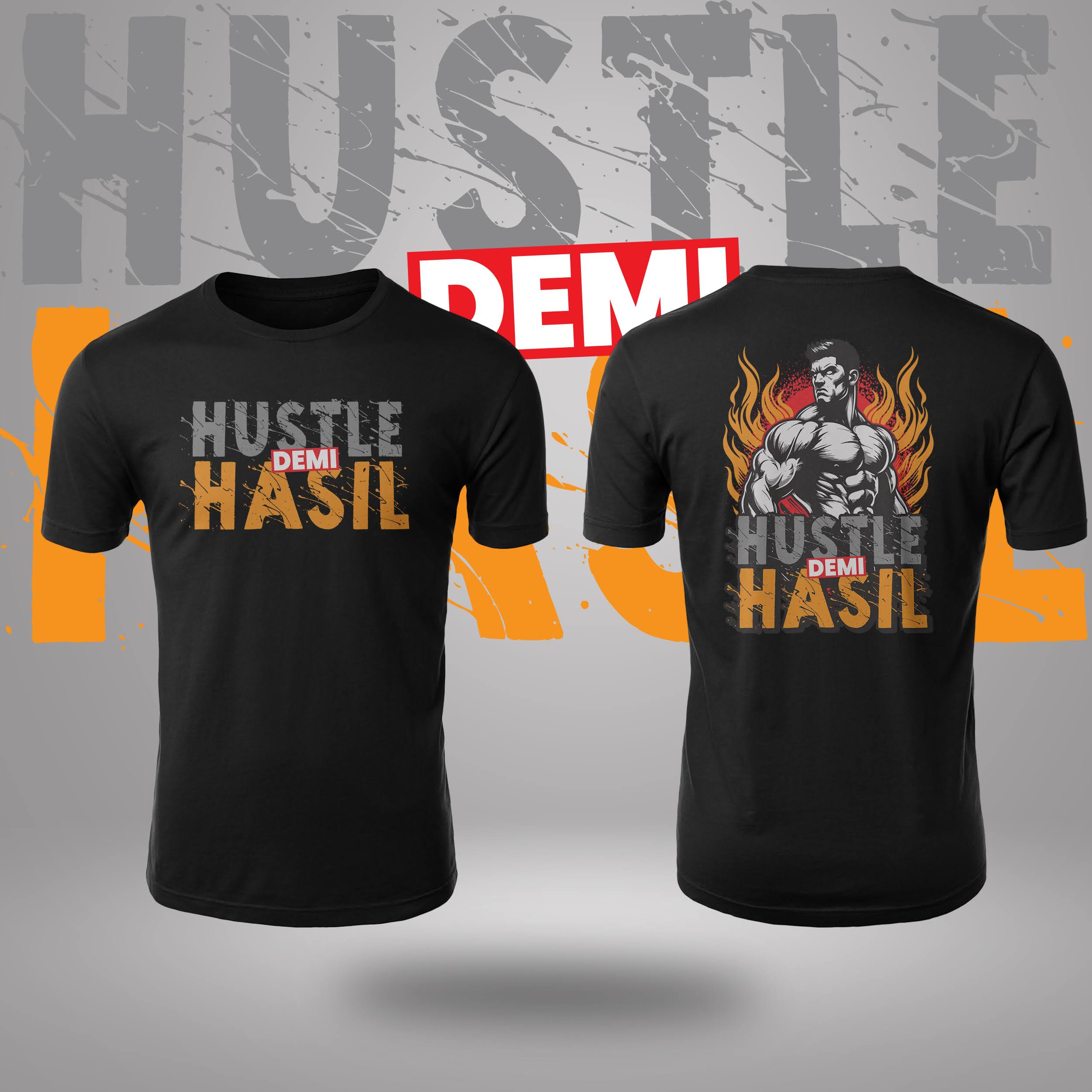 "Hustle For Hasil" Microfiber Tee - Black