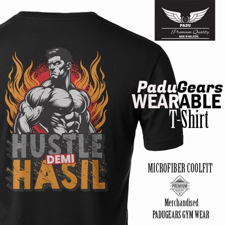 "Hustle For Hasil" Microfiber Tee - Black
