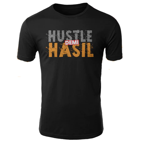 "Hustle For Hasil" Microfiber Tee - Black