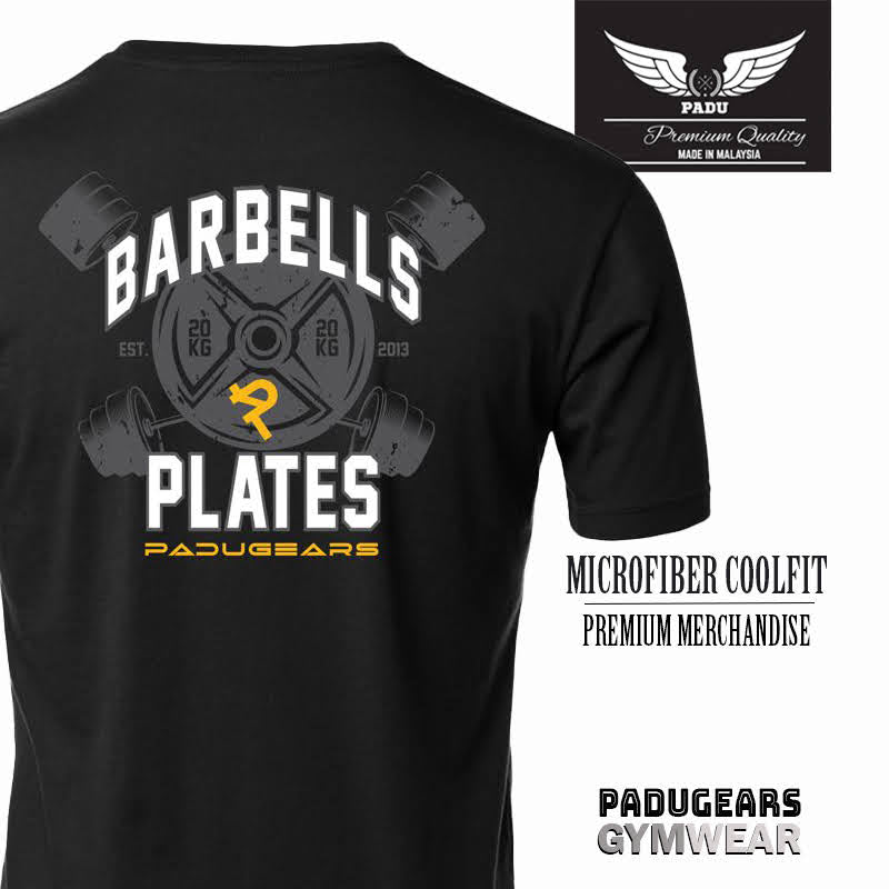 "Barbell Plates" Oversized T-Shirt - Black (Microfiber)