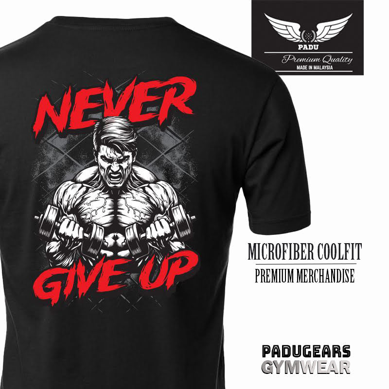 "Never Give Up" Oversized T-Shirt (Microfiber)
