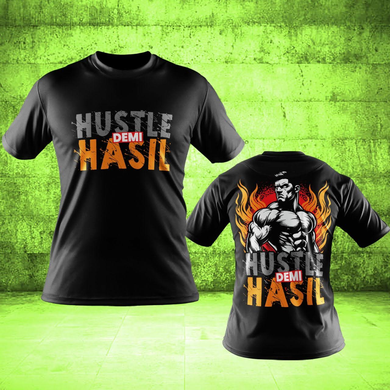 "Hustle For Hasil" Microfiber Tee - Black