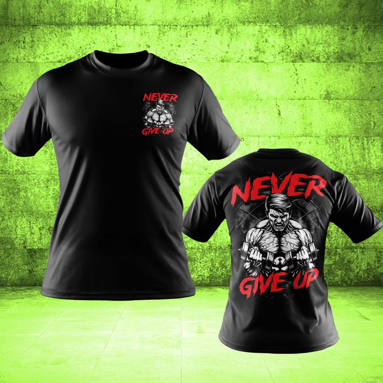 "Never Give Up" Oversized T-Shirt (Microfiber)