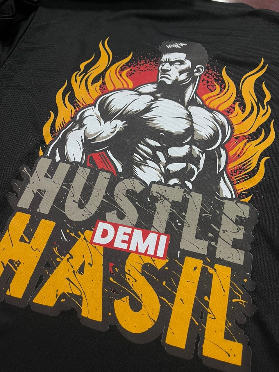 "Hustle For Hasil" Microfiber Tee - Black