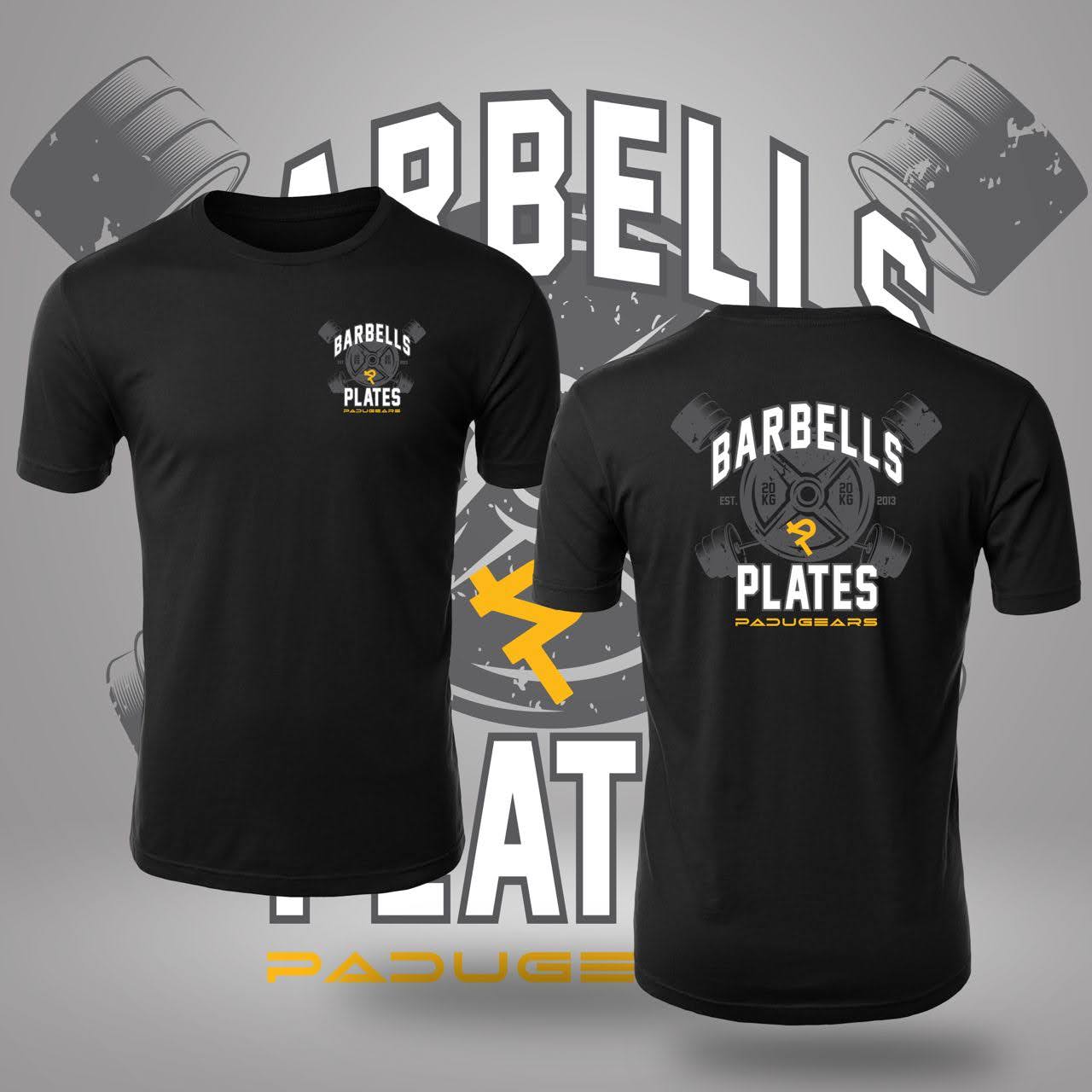 "Barbell Plates" Oversized T-Shirt - Black (Microfiber)