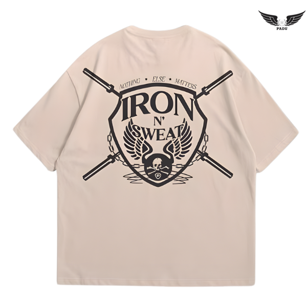"Iron N' Sweat" Barbell Oversized T-shirt